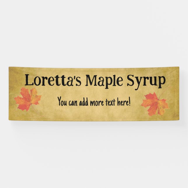 Lona Banner Personalizado Maple Syrup Business de 2,5'  (Horizontal)
