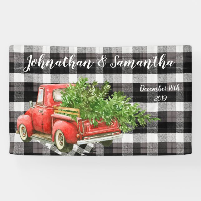 Lona Banner personalizado XMAS Truck Buffalo de 3'x5' (Horizontal)