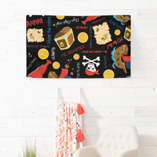 Lona Banner pirata Fiesta de la Isla del Tesoro Oscuro