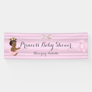 Lona Banner Princesa Baby Shower Rosa Étnico