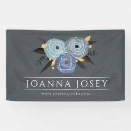 Lona Banner promocional de negocios con Bouquet de flor