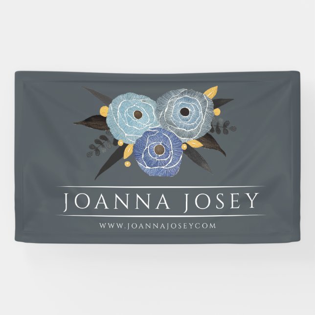 Lona Banner promocional de negocios con Bouquet de flor (Horizontal)