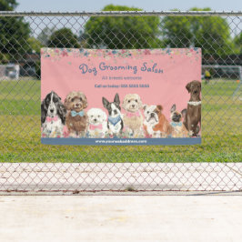 Lona Banner promocional de salón de belleza para perros