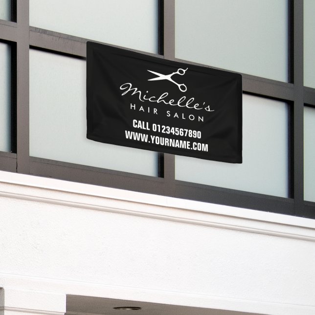 Lona banner publicitario en la peluquería personalizado (Edificio exterior)