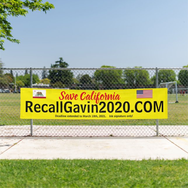 Lona Banner recallgavin2020 de 2,5 x 12 pies (mayor) (In situ)