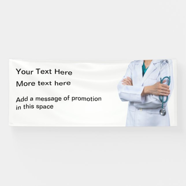 Lona Banner residencial promocional editable para salud (Horizontal)