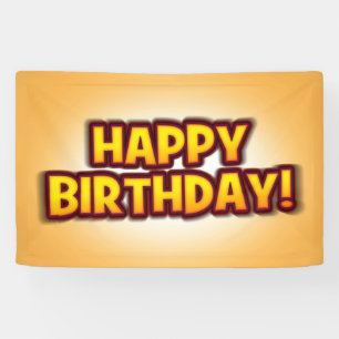 Lona Banner reutilizable de Fiesta de cumpleaños feliz