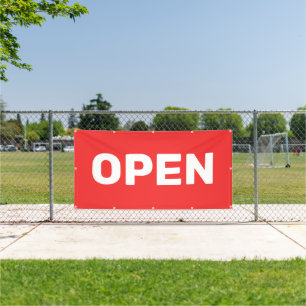 Lona Banner rojo brillante abierto