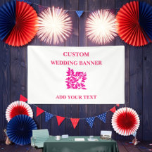 Banner rojo negro Personalizado floral | Cumpleaño