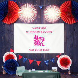 Lona Banner rojo negro Personalizado floral | Cumpleaño