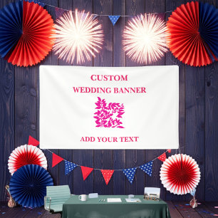Lona Banner rojo negro Personalizado floral Cumpleaño