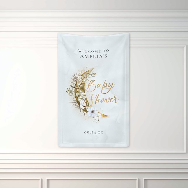 Lona Banner sobre la moon Boho Gold Dust & Clouds (Subido por el creador)