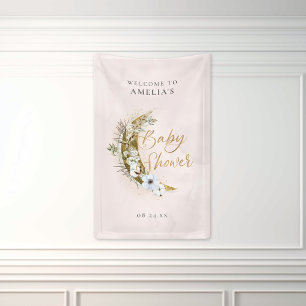 Lona Banner sobre la moon Boho Gold Dust & Clouds
