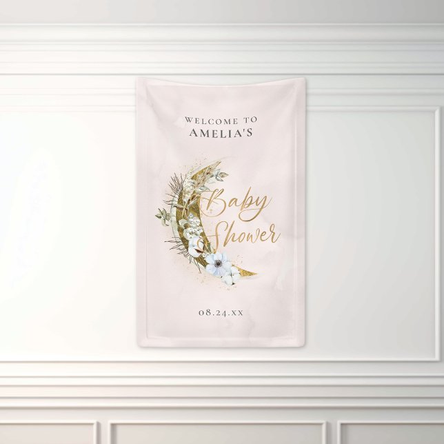 Lona Banner sobre la moon Boho Gold Dust & Clouds (Subido por el creador)
