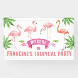 Lona Banner tropical Flamingo