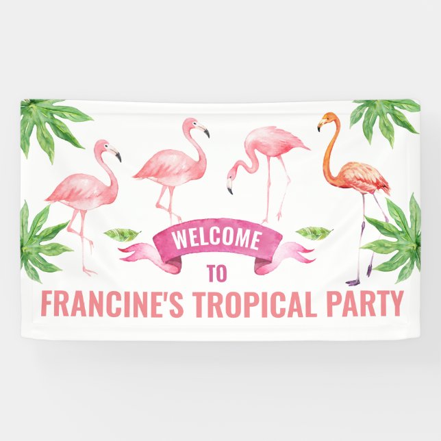 Lona Banner tropical Flamingo (Horizontal)