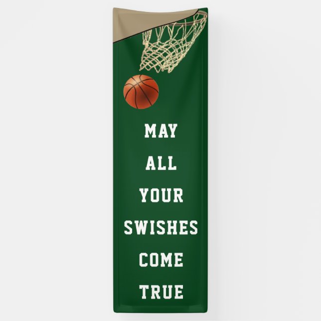 Lona Banner verde del equipo de baloncesto (Vertical)