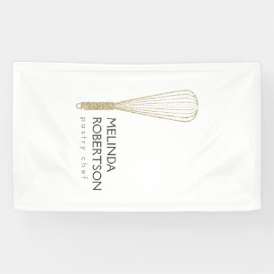 Lona Banner vertical de la panadería Whisk Purpurina Go