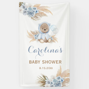 Lona Banner Vinyl de Blue Teddy Bear Baby Shower
