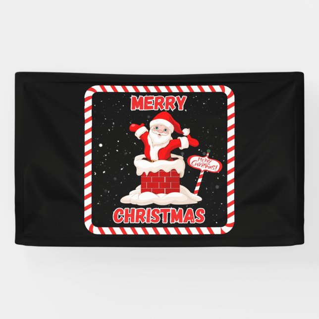 Lona Banner Vinyl de Feliz Navidad Santa Collection 3x5 (Horizontal)