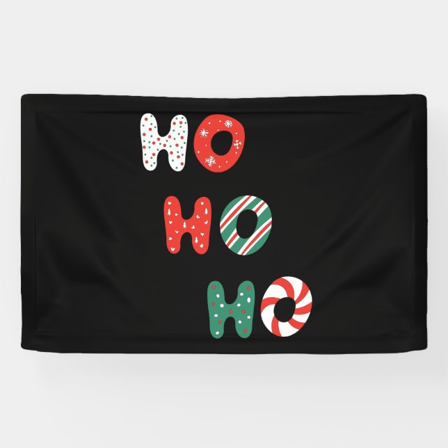 Lona Banner Vinyl para Navidades Ho Ho Ho 2.5x4 (Horizontal)