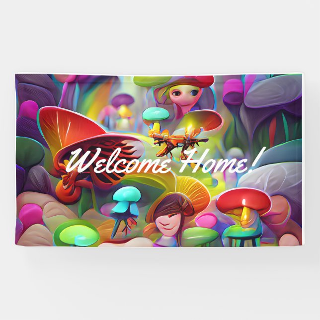 Lona Banner Vinyl personalizado del hogar de bienvenida (Horizontal)