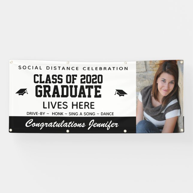 Lona Banners de graduación COVID-19 2020 - Cuarentena (Horizontal)