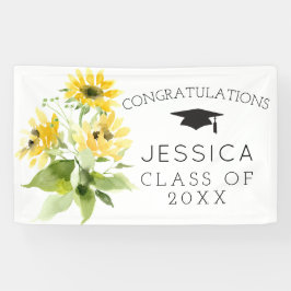 Lona Banners de graduación de Bouquet de girasol rústic
