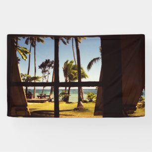 Lona Banrcna tropical de la playa de Fiji Beach