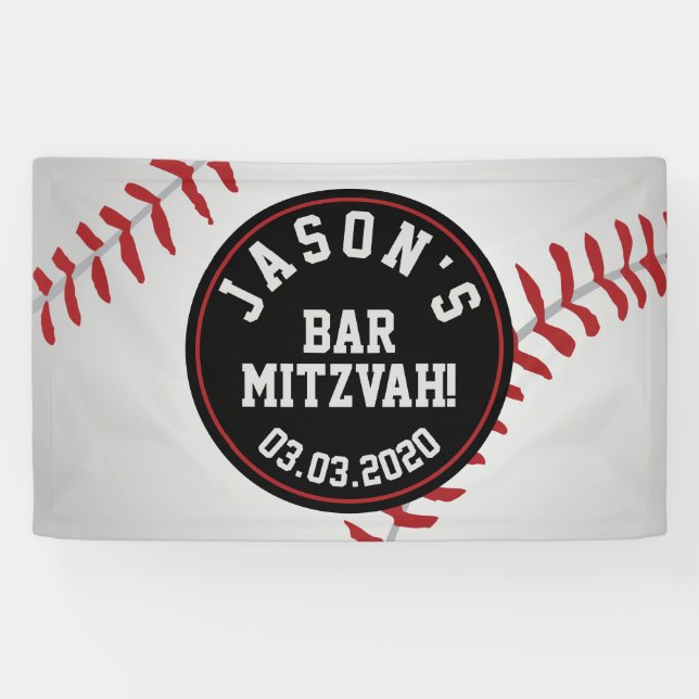 Lona Bar de béisbol Mitzvah (Horizontal)