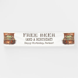 Lona Bar de cumpleaños personalizado - Cerveza libre gr