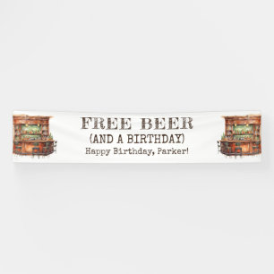 Lona Bar de cumpleaños personalizado - Cerveza libre gr