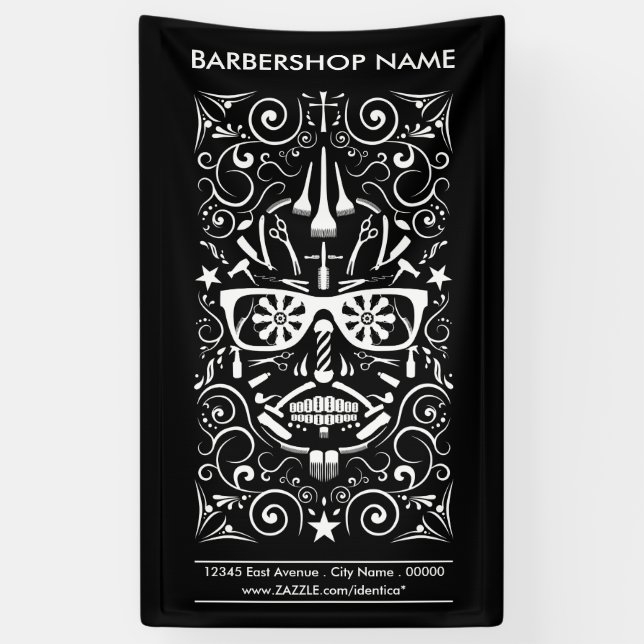 Lona barbería dia de los muertos (Vertical)