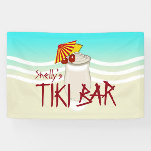 Lona Barra Tiki de nombre de bebida congelada