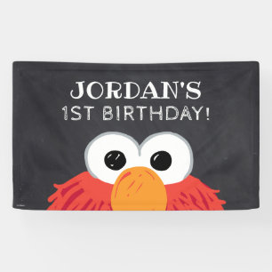 Lona Barrio Sésamo   Elmo Birthday Chalkboard