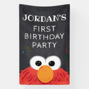 Lona Barrio Sésamo   Elmo Birthday Chalkboard