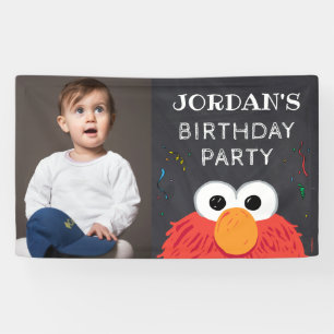 Lona Barrio Sésamo   Elmo Birthday Chalkboard