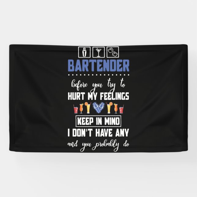 Lona Bartender Antes De Que Trates De Hacerme Daño Mis  (Horizontal)