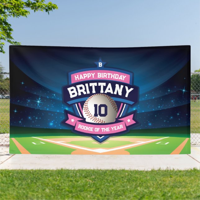 Lona Baseball Birthday banner backdrop (Afuera)