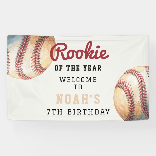Lona Baseball Rookie of the Year 7th Birthday Welcome  (Horizontal)