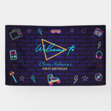 Bash de cumpleaños de neones retro pop