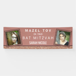 Lona Bat Mitzvah Rosa Gold Mazel Tov Añadir tu foto