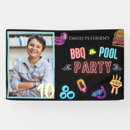 Lona BBQ and Pool Party Neon Photo Birthday