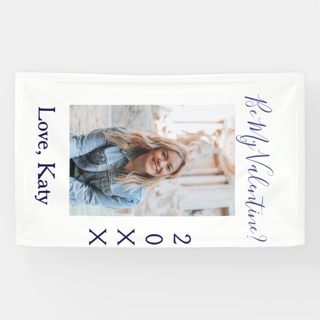 Lona Be my valentine love name purple year photo simple (Horizontal)