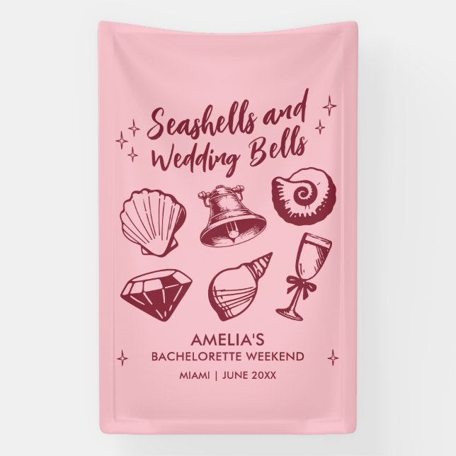 Lona Beach Bachelorette Party Seashells Bodas Bells (Vertical)