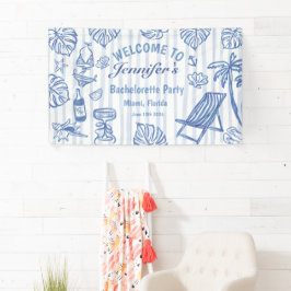 Lona Beach BACHELORETTE Whimsical Blue Banner