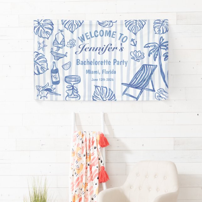 Lona Beach BACHELORETTE Whimsical Blue Banner (In situ)