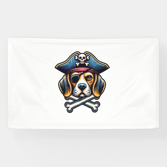 Lona Beagle Pirate Costume Skull Crossbone Dog Amantes (Horizontal)