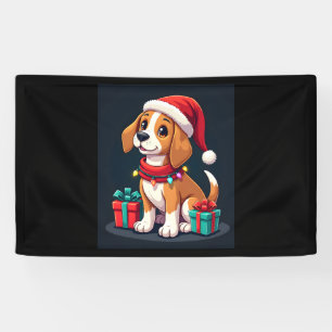 Lona Beagle Xmas Encendiendo A Navidades De Perro De Sa