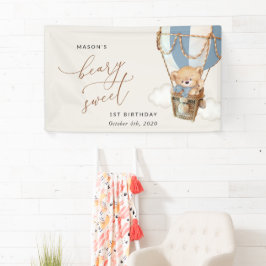 Lona Bear, Blue Hot Air Balloon, Primera Bienvenida